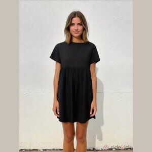 KOTN Sz XS Black Cotton Relaxed Mini Dress